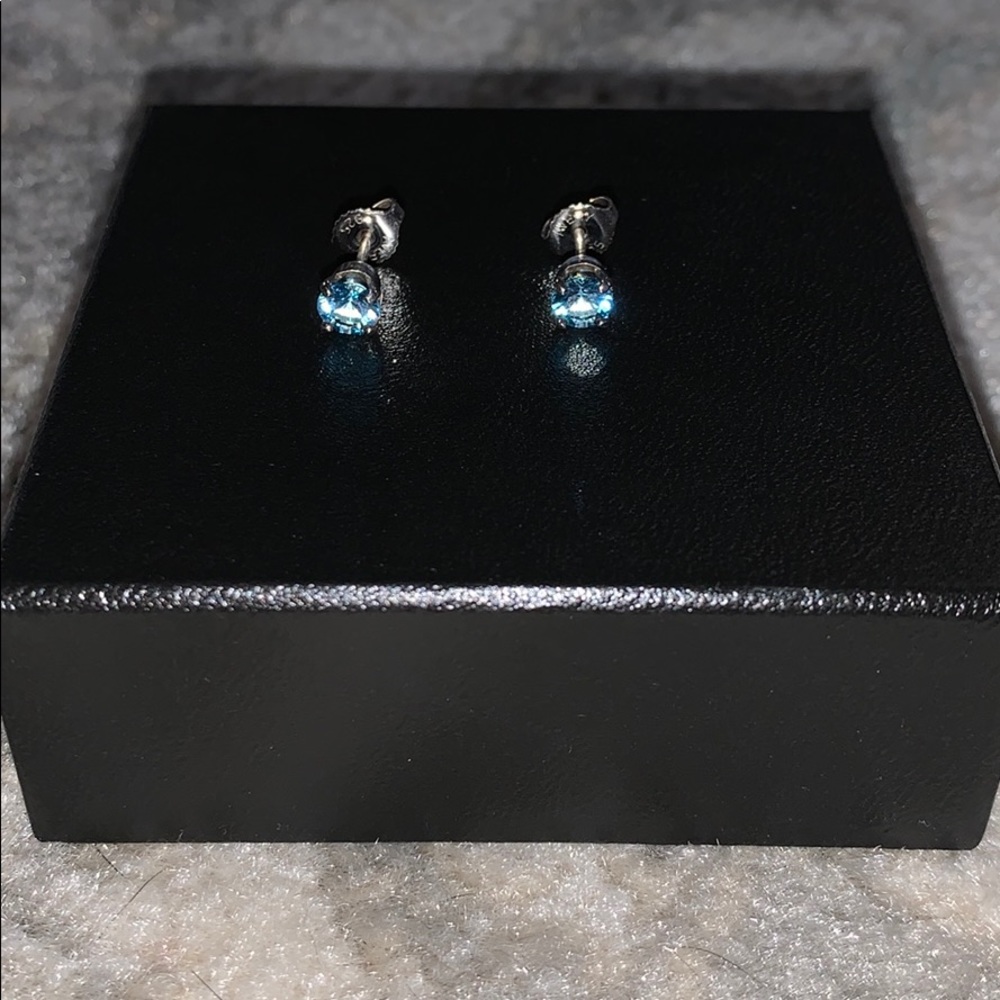 James Avery blue topaz earrings